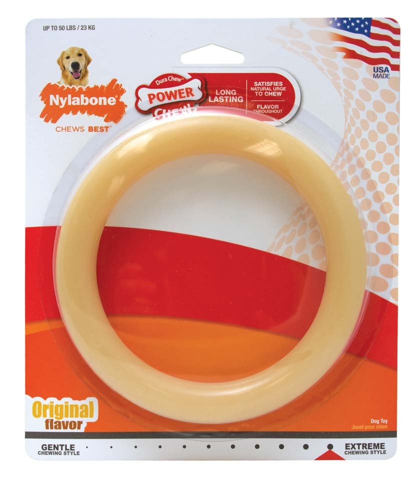 Nylabone Power Chew Ring Dog Chew Toy Original 1ea/Large/Giant - Up To 50 lb