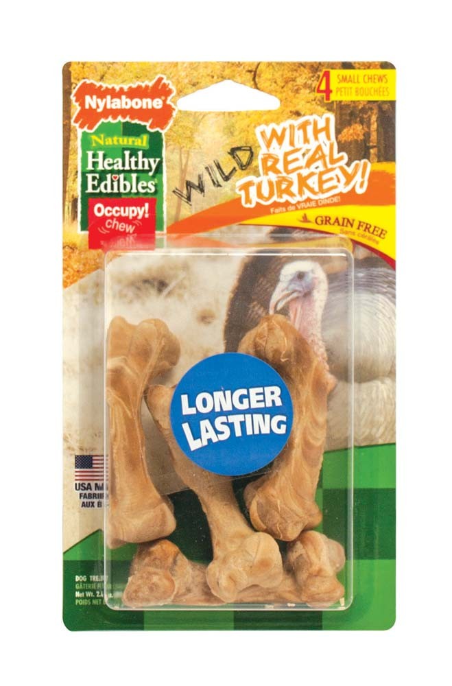 Nylabone Healthy Edibles Wild Turkey Small 4pk