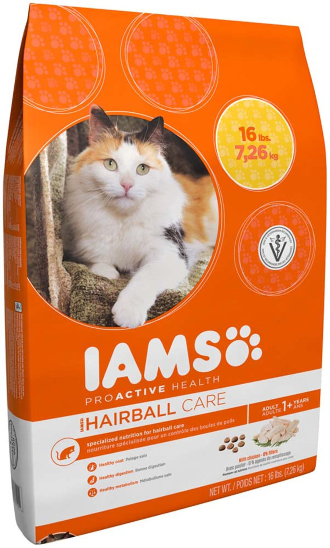 IAMS Proactive Health Hairball Care Adult Dry Cat Food Chicken & Salmon 1ea/16 lb