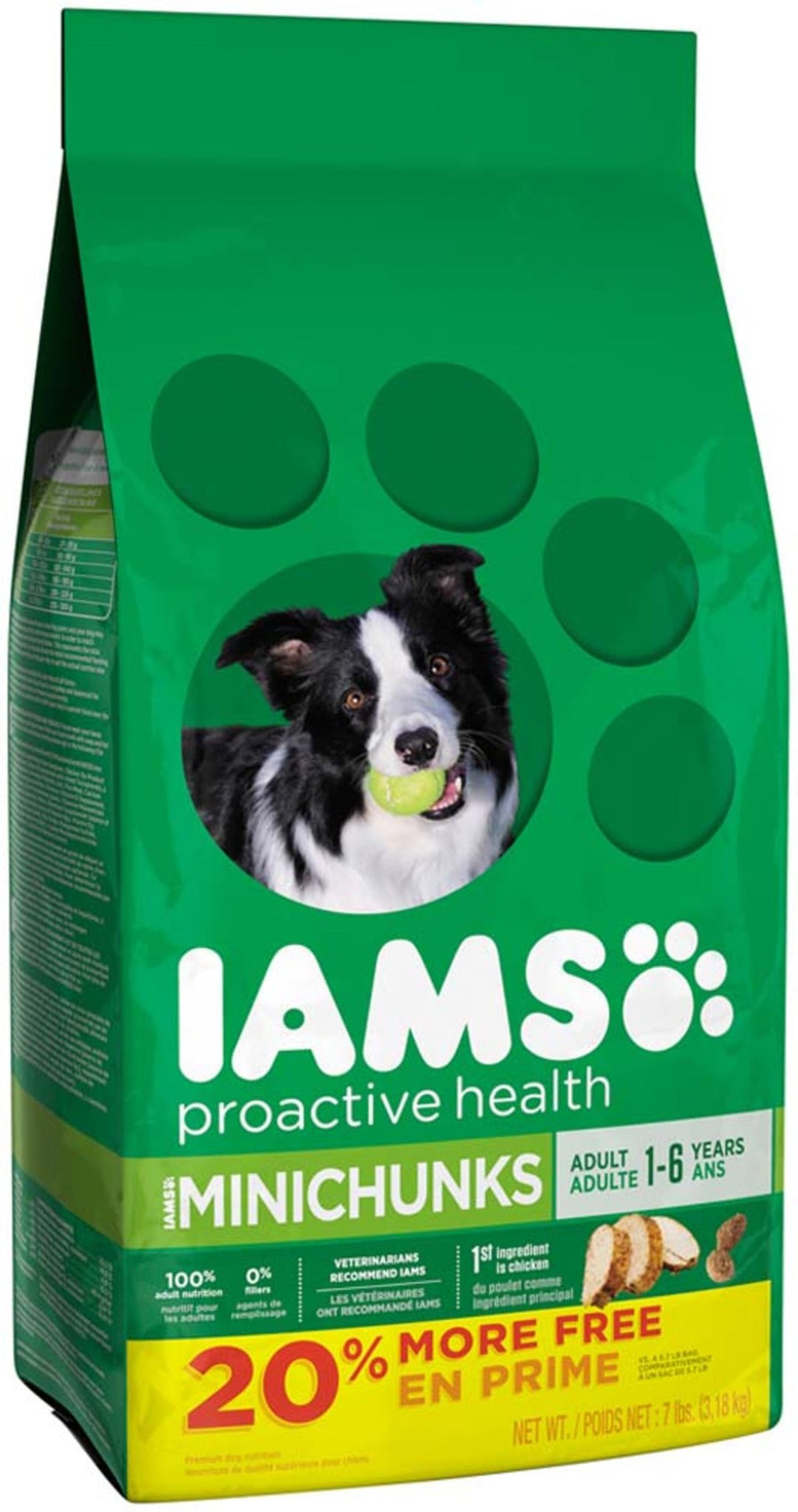 IAMS Minichunks Small Kibble High Protein Adult Dry Dog Food Real Chicken 1ea/7 lb