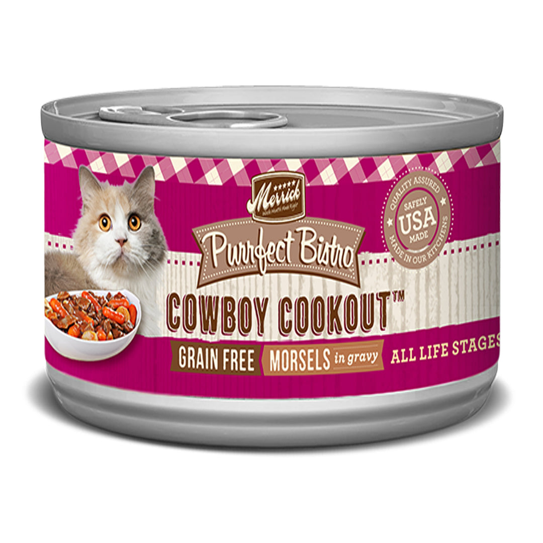 MERRICK CAT PURRFECT BISTRO GRAIN FREE COWBOY COOKOUT 3oz. (Case of 24)