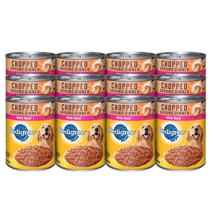 Pedigree Chopped Ground Dinner Adult Wet Dog Food Beef 13.2oz. (Case of 12)