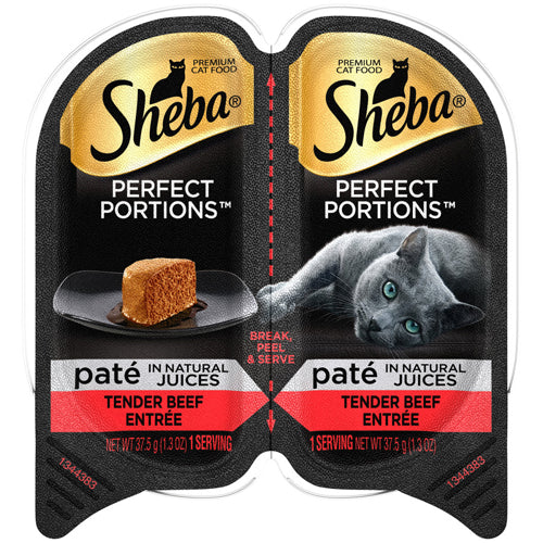 Sheba Perfect Portions Pate Wet Cat Food Teder Beef 24ea/2.6 oz