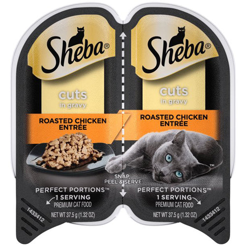 Sheba Perfect Portions Cuts in Gravy Wet Cat Food Roasted Chicken 24ea/2.6 oz, 24 pk