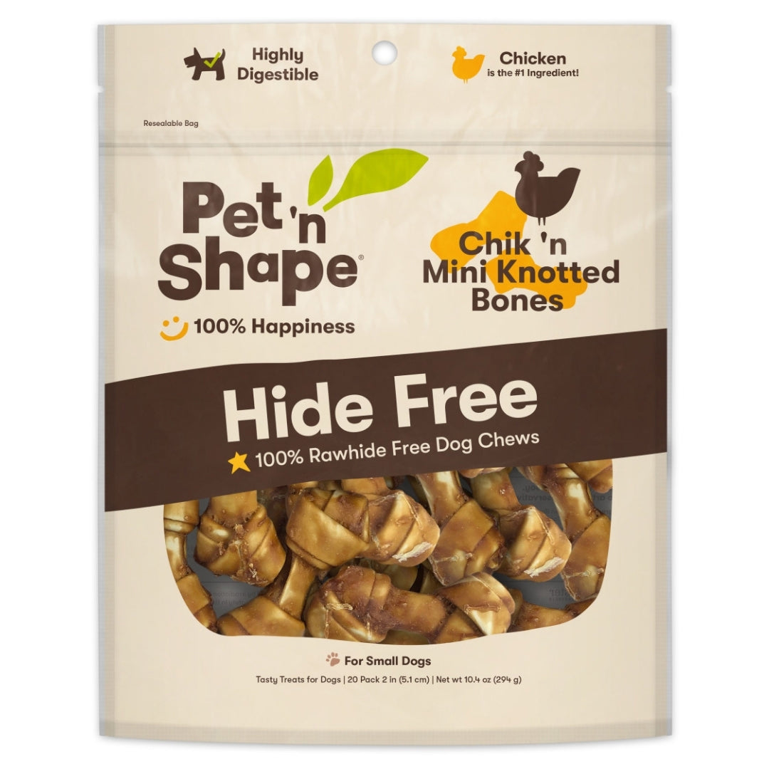 Pet 'N Shape Chik 'N Mini Knotted Bones Hide-Free Dog Treat 1ea/20 ct