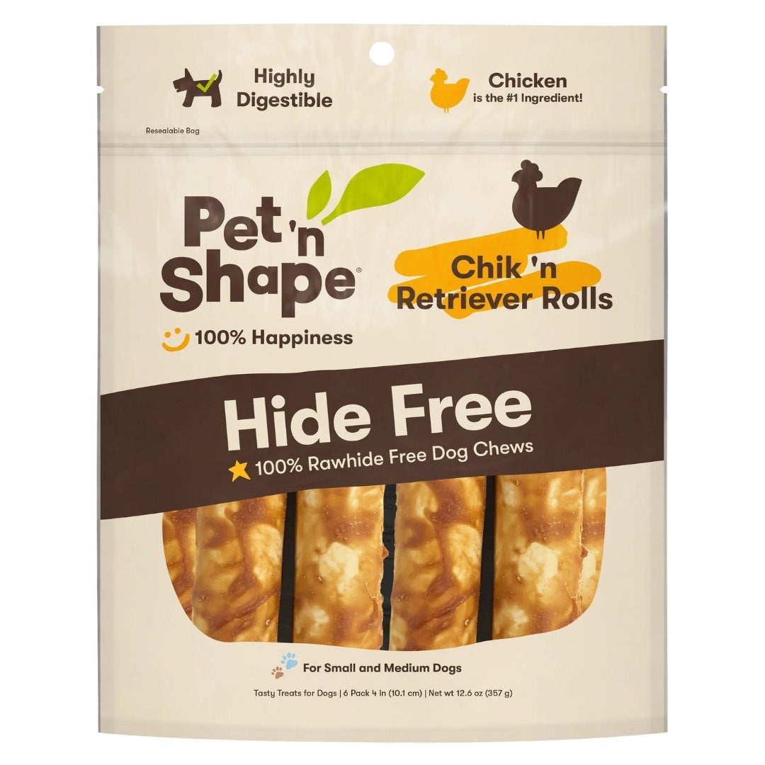 Pet 'N Shape Chik 'N Retriever Roll Hide-Free Dog Treat 1ea/4 in, 6 ct