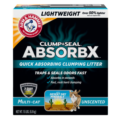 Arm & Hammer Clump & Seal AbsorbX Lightweight Multi-Cat Unscented Litter 1ea/15 lb