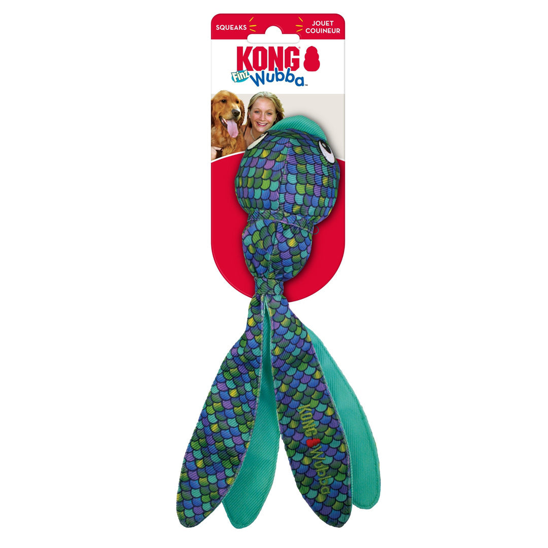 KONG Wubba Finz Dog Toy Blue 1ea/SM