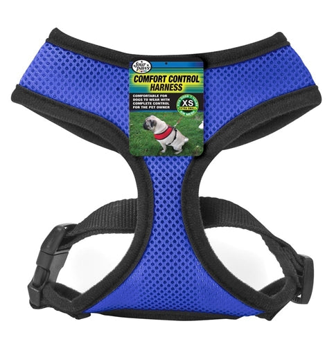 Four Paws Comfort Control Dog Harness Blue 1ea/Extra SMall