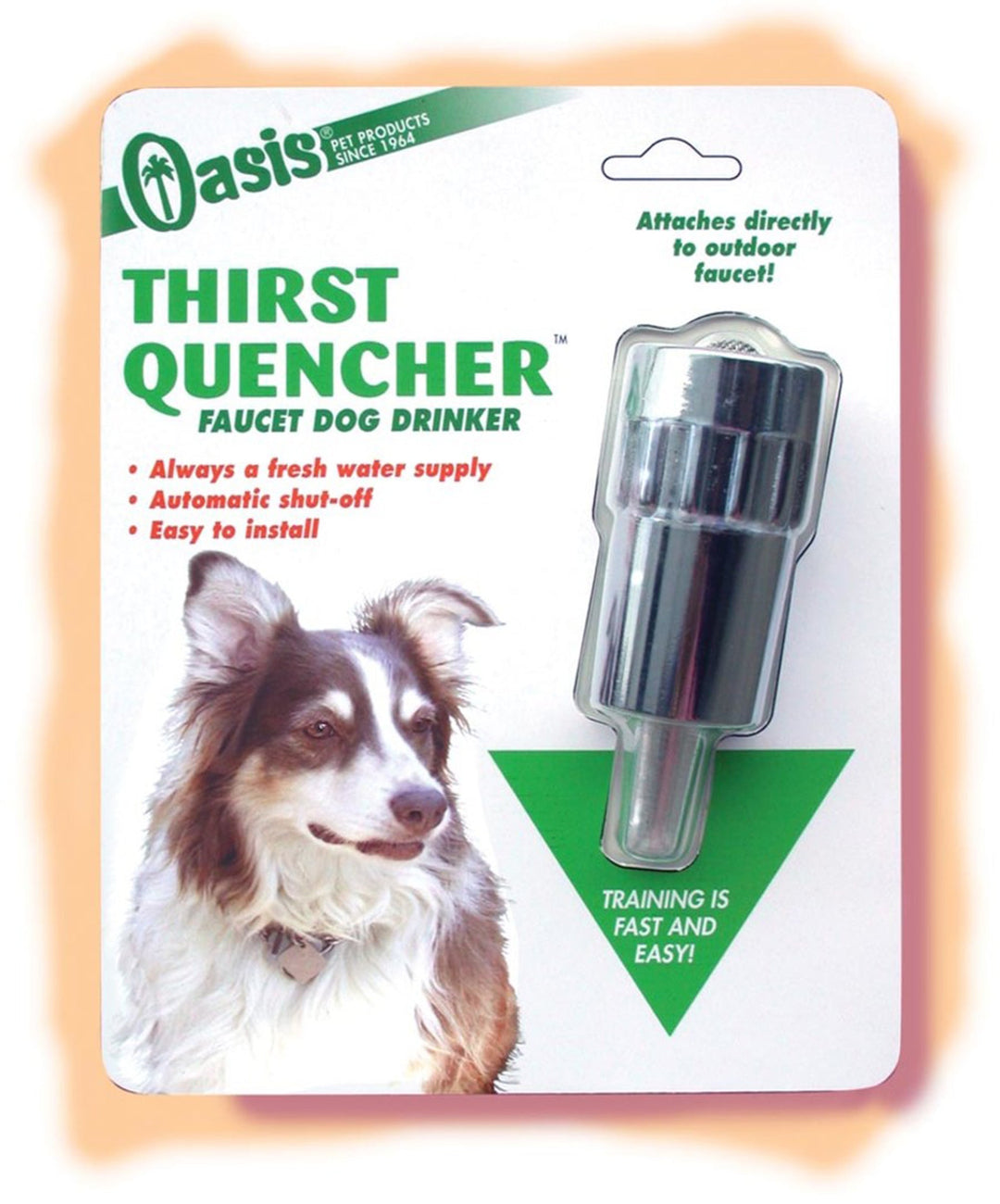 Oasis Thirst Quencher Faucet Dog Drinker Silver 1ea