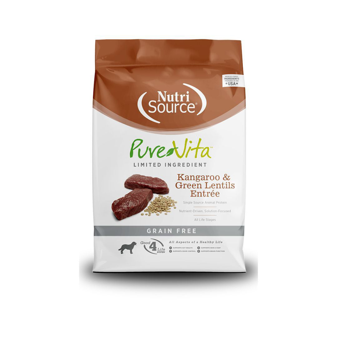 Pure Vita Dog Grain Free Kangaroo Green Lentils 5Lb