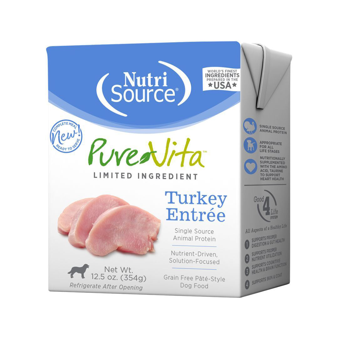 Pure Vita Dog Grain Free Turkey Entree 12.5oz. . (Case of 12)