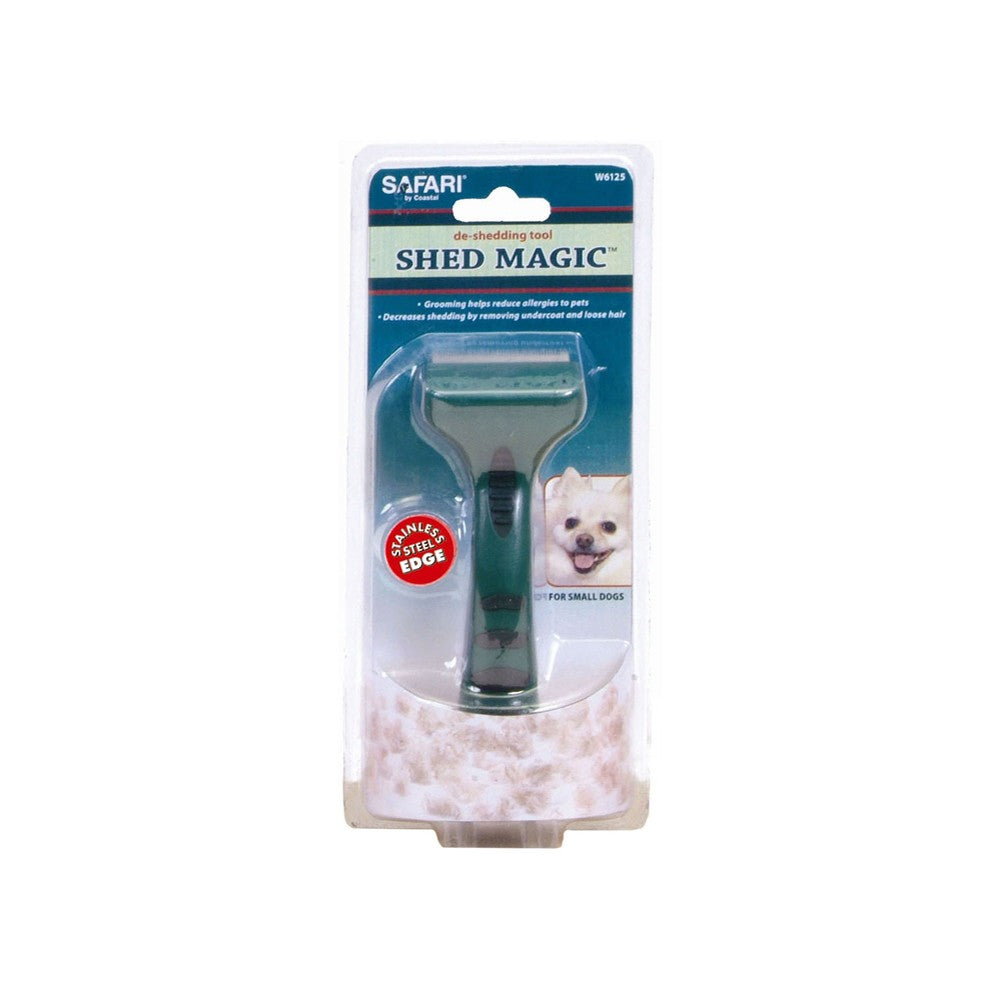 Safari Shed Magic De-Shedding Tool for Dogs w/Medium to Long Hair Light Green/Dark Green 1ea/SM