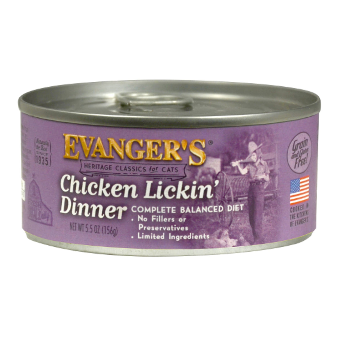 Evanger's Heritage Classic Wet Cat Food Chicken Lickin' 24ea/5.5 oz, 24 pk