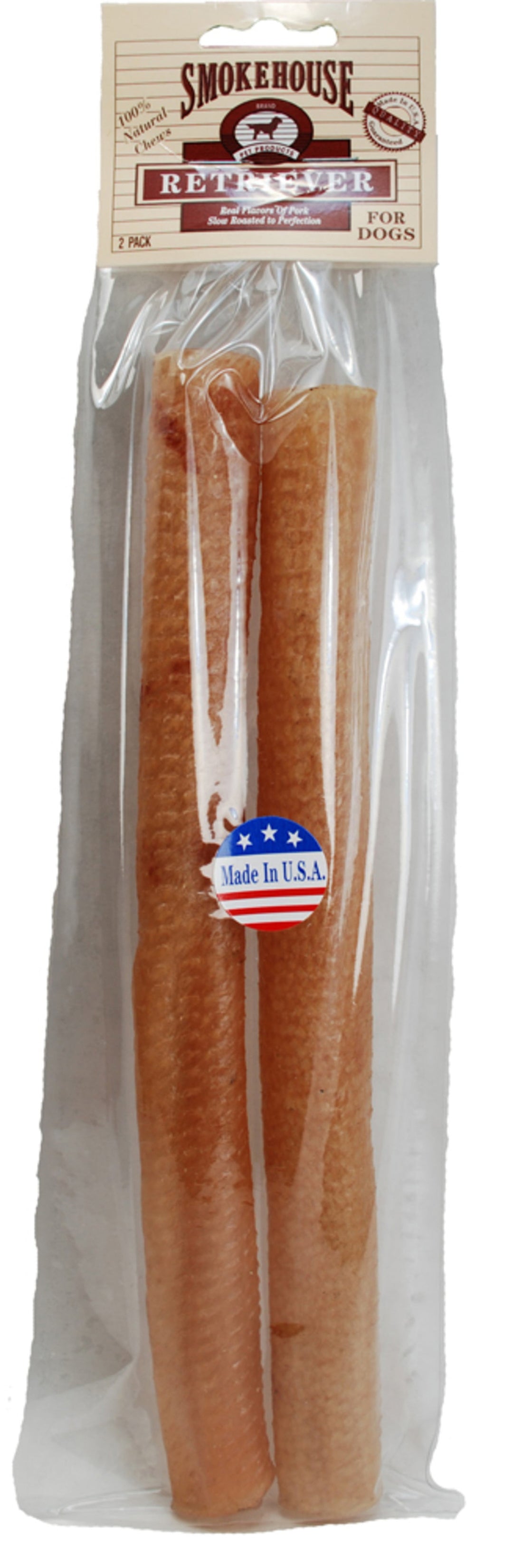 Smokehouse USA Made Pork Skin Retriever Dog Chew 1ea/2 pk, 2 oz