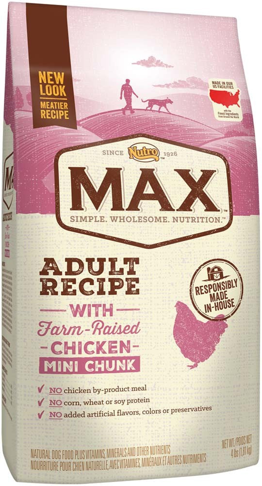 Nutro Products Max Adult Dry Dog Food Farm-Raised Chicken Mini Chunk 1ea/4 lb