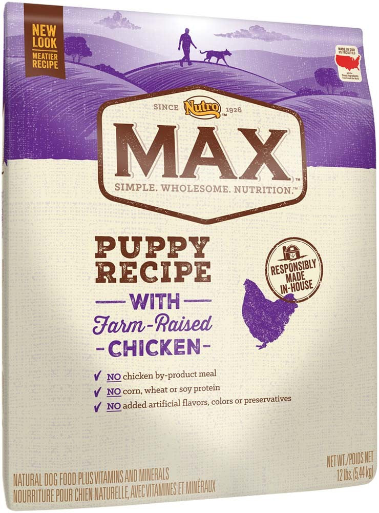 Nutro Products Max Puppy Dry Dog Food Farm-Raised Chicken 1ea/12 lb