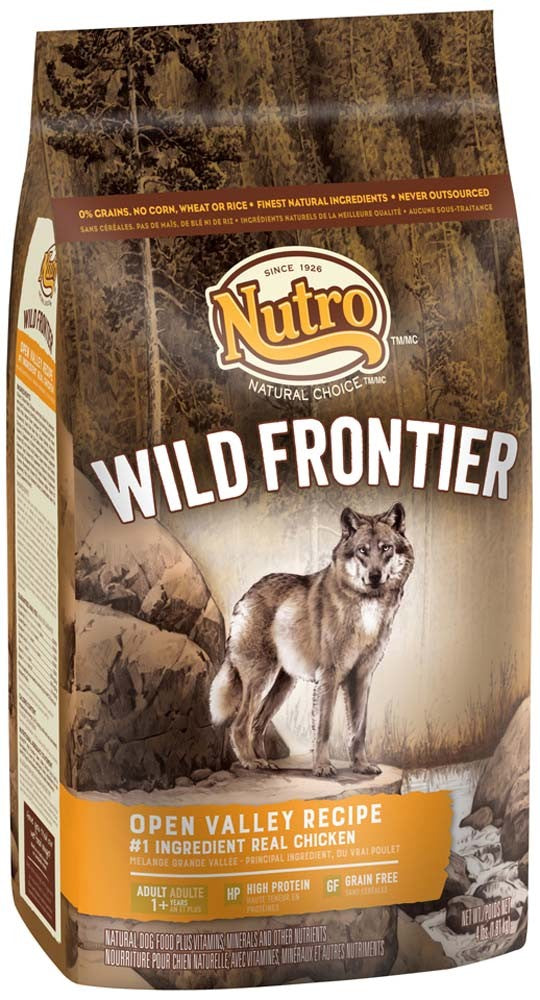 Nutro Wild Frontier Adult Open Valley Recipe Grain Free Chicken Dry Dog Food 4 Pounds