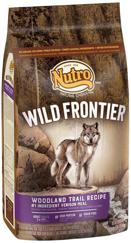 Nutro Wild Frontier Adult Woodland Trail Recipe Grain Free Venison Meal Dry Dog Food 4 Pounds