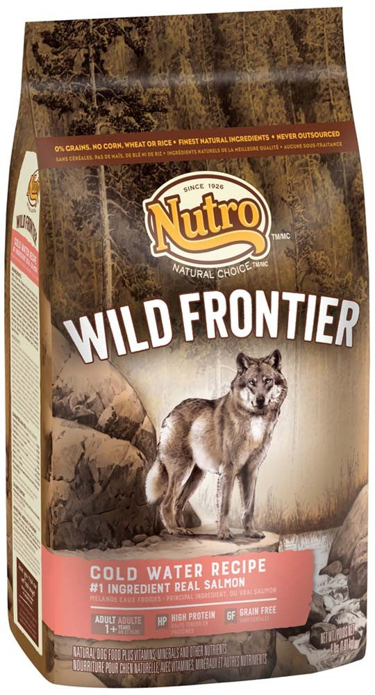 Nutro Wild Frontier Adult Cold Water Recipe Grain Free Salmon Dry Dog Food 4 Pounds