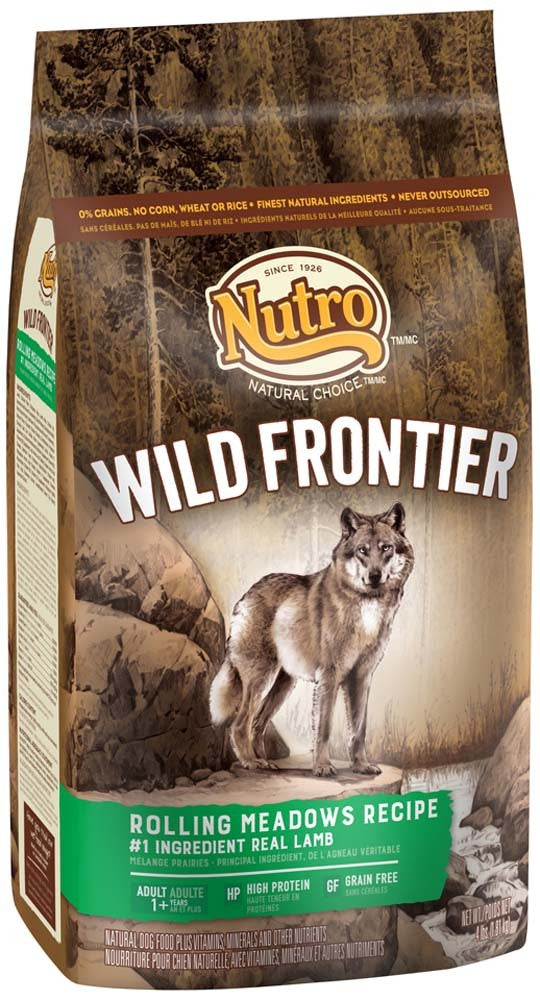 Nutro Wild Frontier Adult Rolling Meadows Recipe Grain Free Lamb Dry Dog Food 4 Pounds