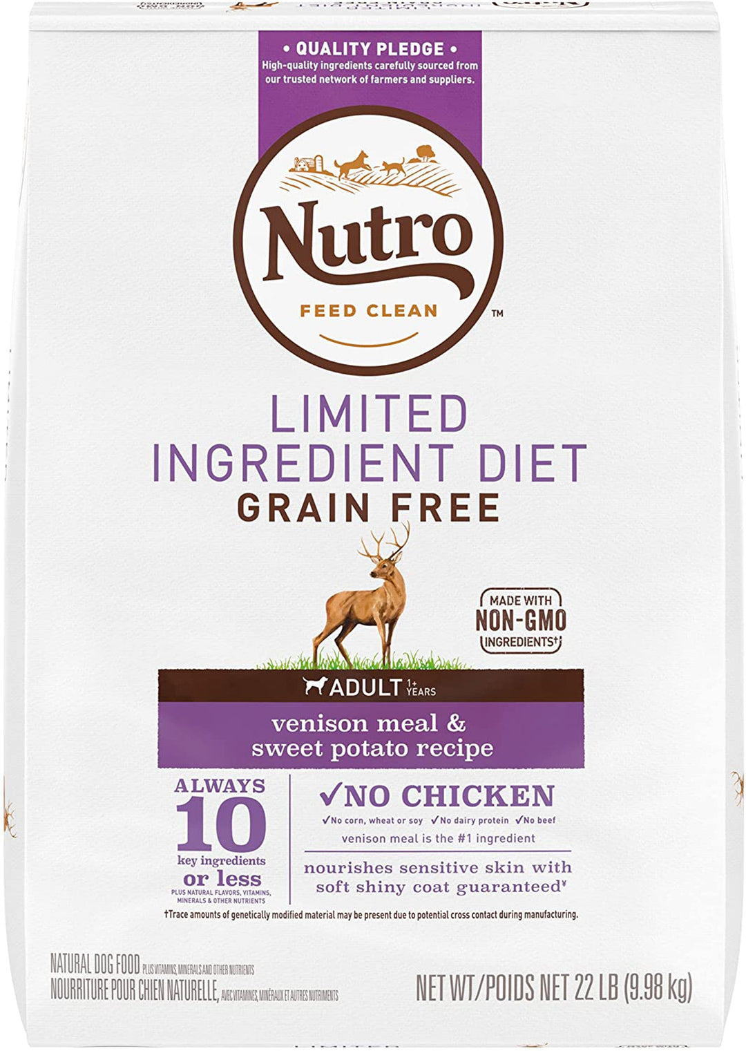 Nutro Products Limited Ingredient Diet Adult Dry Dog Food Venison & Sweet Potato 1ea/22 lb