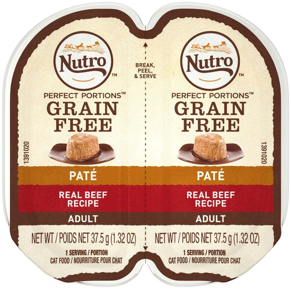 Nutro Products Perfect Portions Grain Free Paté Adult Wet Cat Food Beef 24ea/2.6 oz, 12 pk