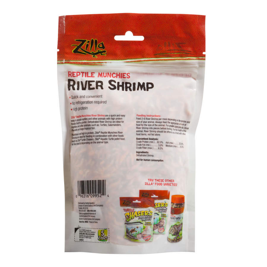 Zilla Reptile Munchies River Shrimp 1ea/Resealable Bag, 2 oz