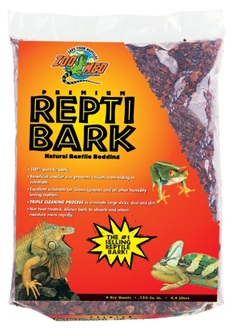 Zoo Med Premium ReptiBark Bedding Substrate Brown 1ea/4 qt