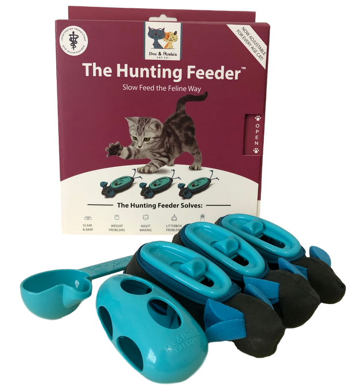 Doc & Phoebe Indoor Hunting Cat Feeder Blue, Gray 1ea/3 pk