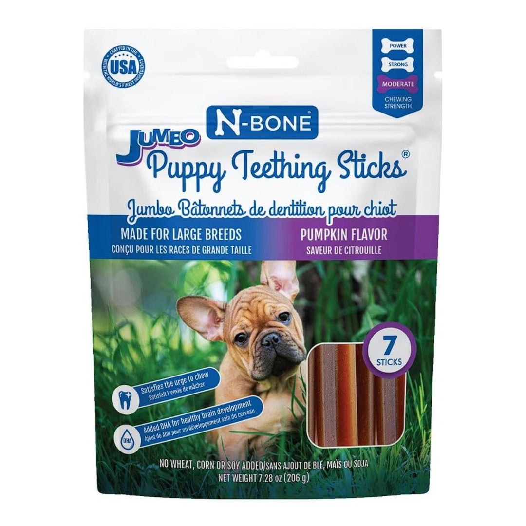 N-Bone Dog Teething Stick Puppy Jumbo Pumpkin 7 Pack