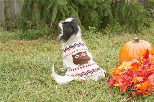 Fashion Pet Owl Sweater Cream Small