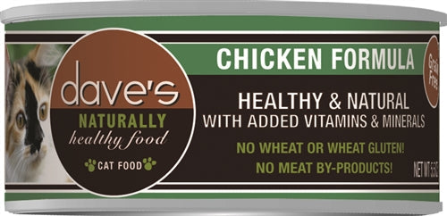 Daves Naturally Healthy Cat Food, Chicken Formula 13.2oz. (Case of 12)