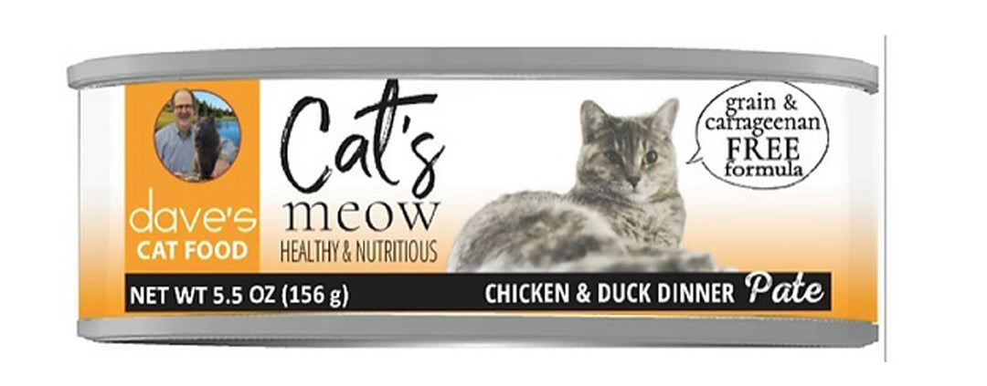 Dave's Pet Food Cat's Meow Chicken with Duck Dinner 5.5oz. (Case of 24)