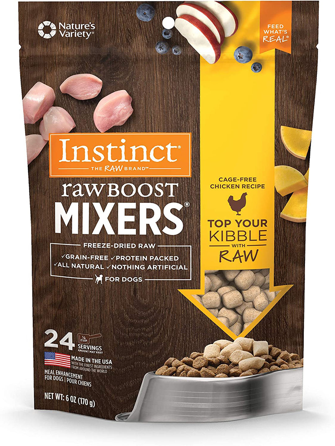 Natures Variety Instinct  Raw Boost Mixers Freeze Dried Dog Chicken 6oz. (Case Of 12)