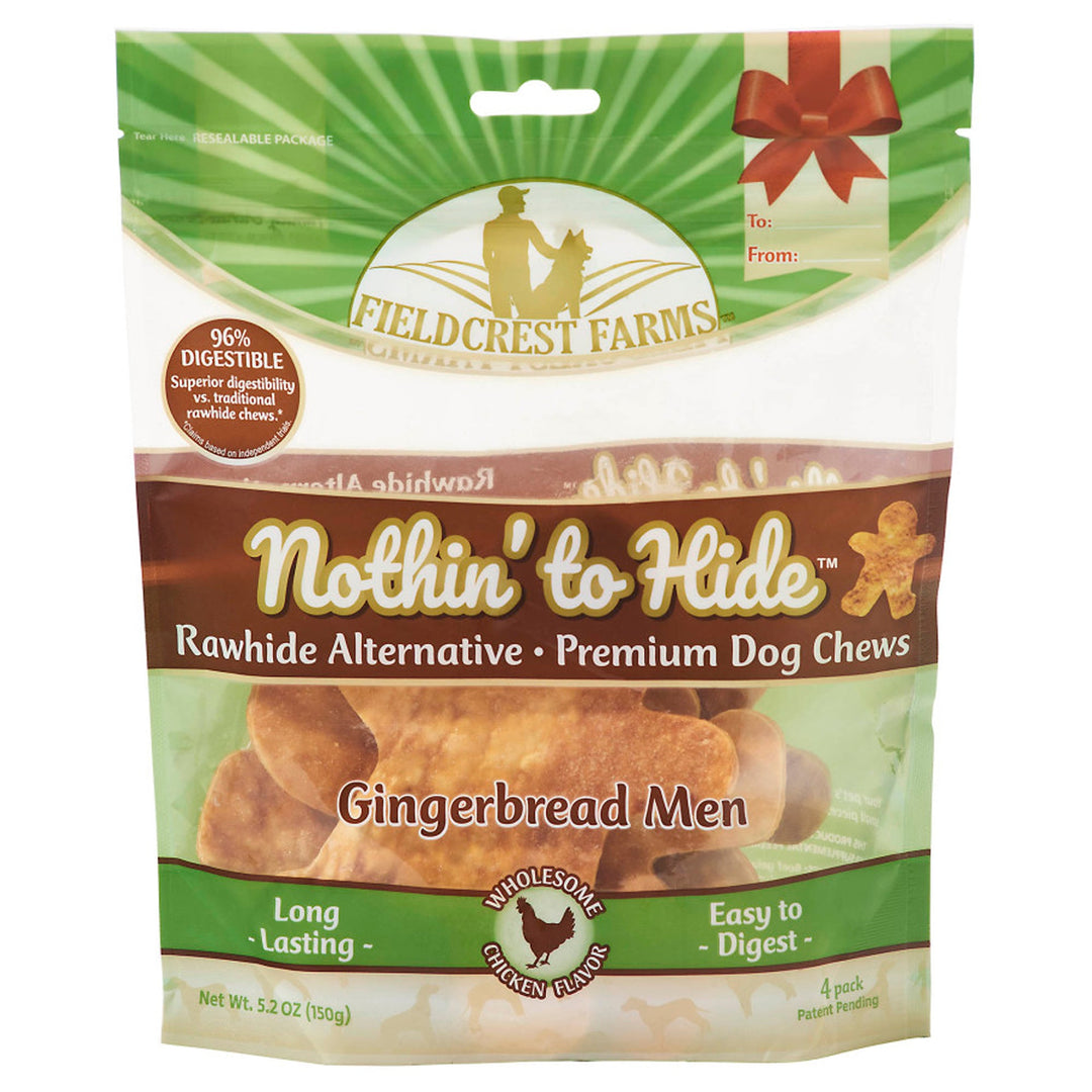 Fieldcrest Farms Nothin To Hide Gingerbread Man Chicken Dog Treats Chicken 1ea/4 pk