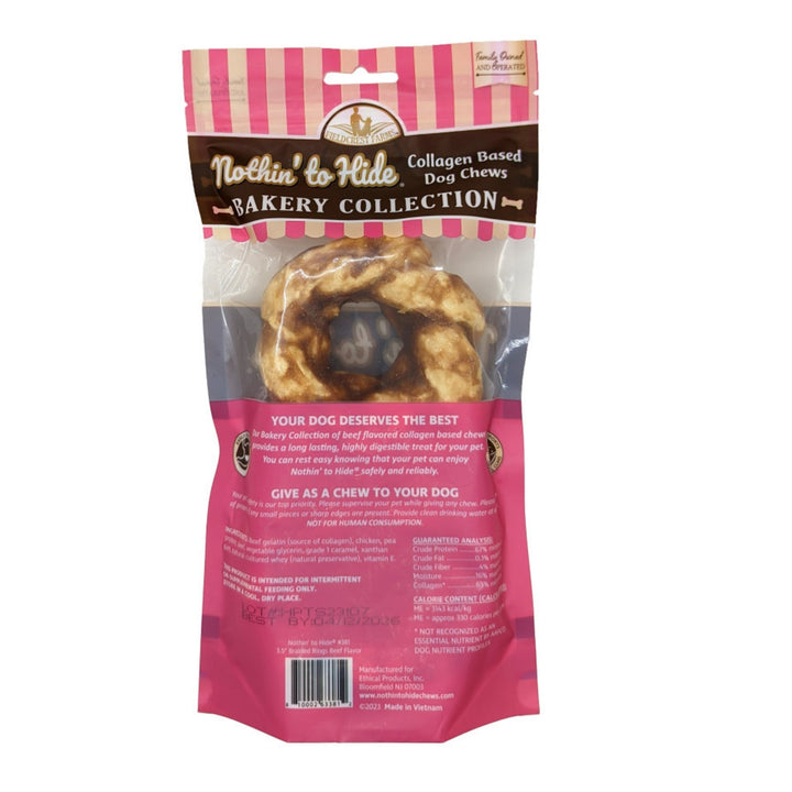 Fieldcrest Farms Nothin' To Hide Bakery Collection Dog Treat Braided Ring, Beef, 1ea/3.5 in, 2 pk