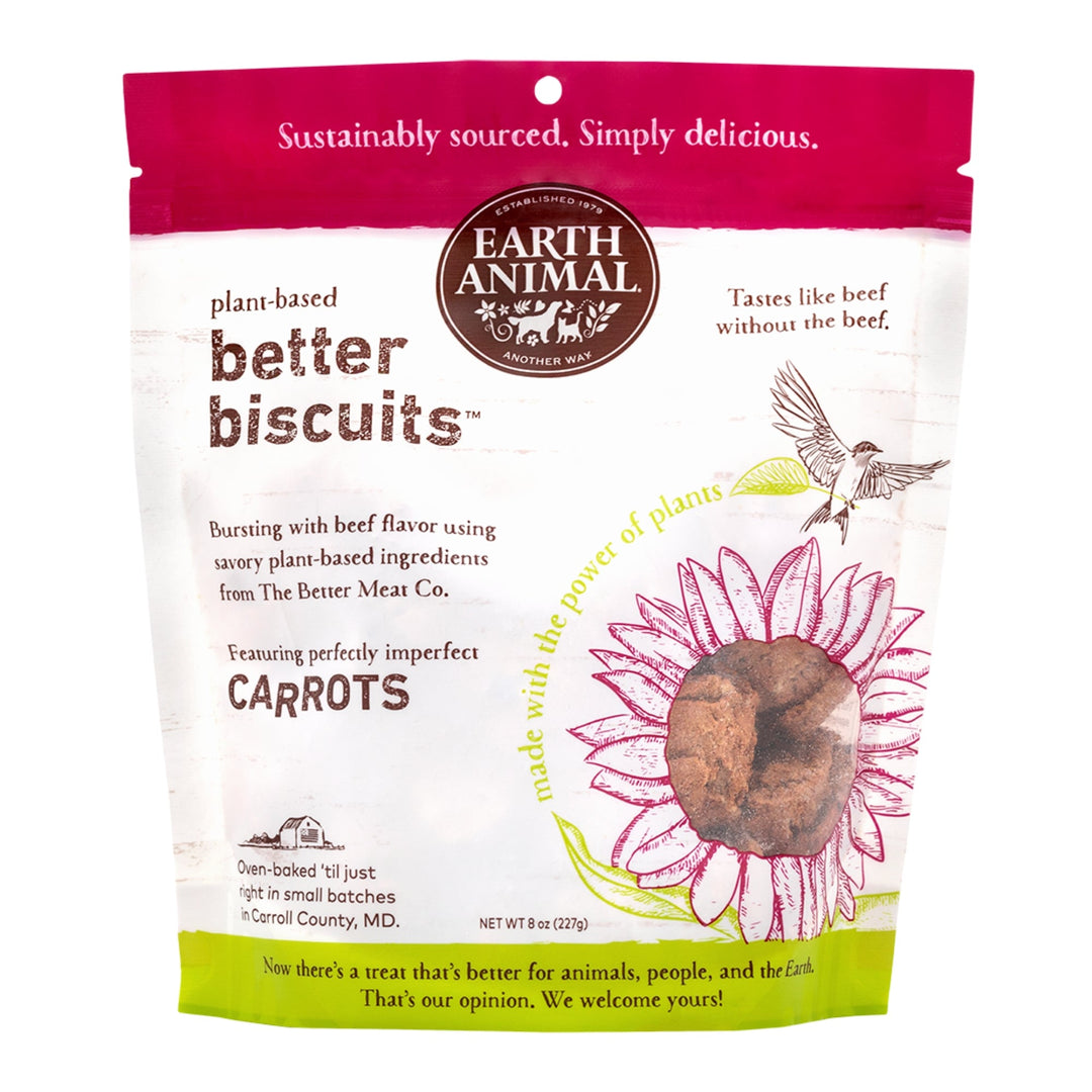 Earth Animal Dog Better Biscuits Plant Based Beef & Carrot 8oz.