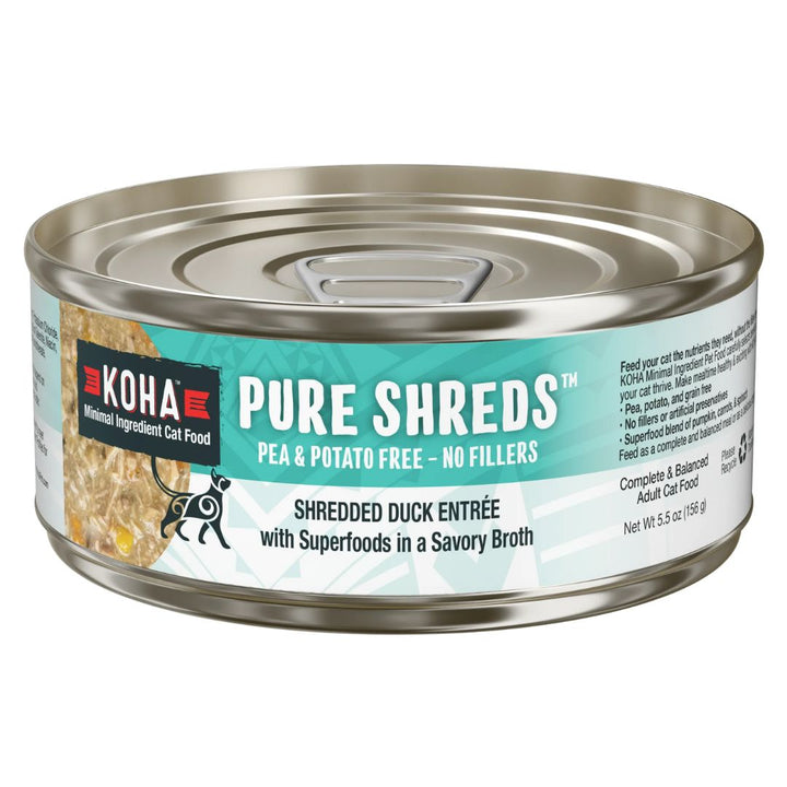 Koha Cat Grain Free Shredded Duck 5.5oz. (Case of 12)