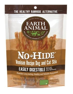 Earth Animal No Hide Venison Chews Dog Treats; 10 Pack