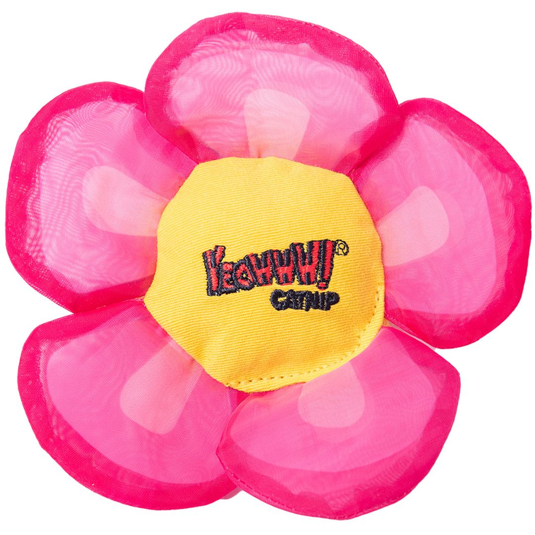 Yeowww! Cat Catnip Daisy Flower Tops Pink