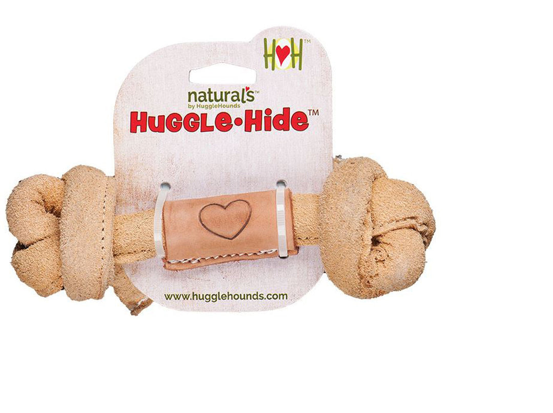 Hugglehounds Dog Natural Leather Knot Bone Medium