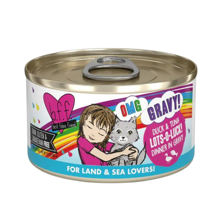 BFF Cat OMG Duck & Tuna Lots-O-Luck! Dinner in Gravy 2.8oz. (Case of 12)