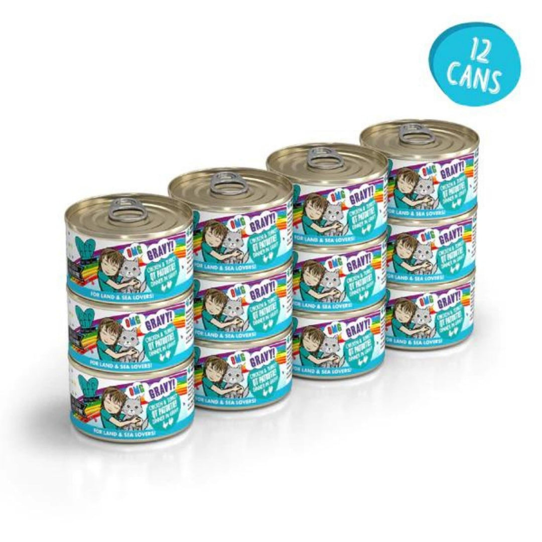 BFF Cat OMG Chicken & Turkey QT Patootie! Dinner in Gravy 2.8oz. (Case of 12)