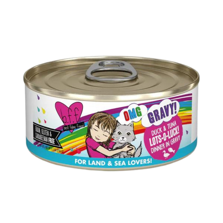 BFF Cat OMG Duck & Tuna Lots-O-Luck! Dinner in Gravy 5.5oz. (Case of 8)