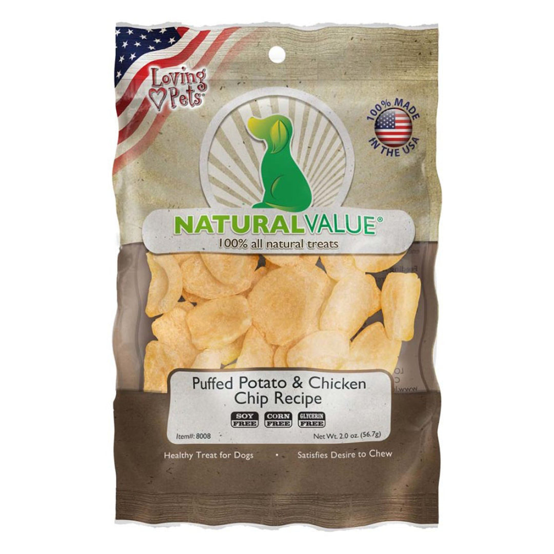 Loving Pets Natural Value Puffed Chips Dog Treats Potato & Chicken 1ea/2 oz