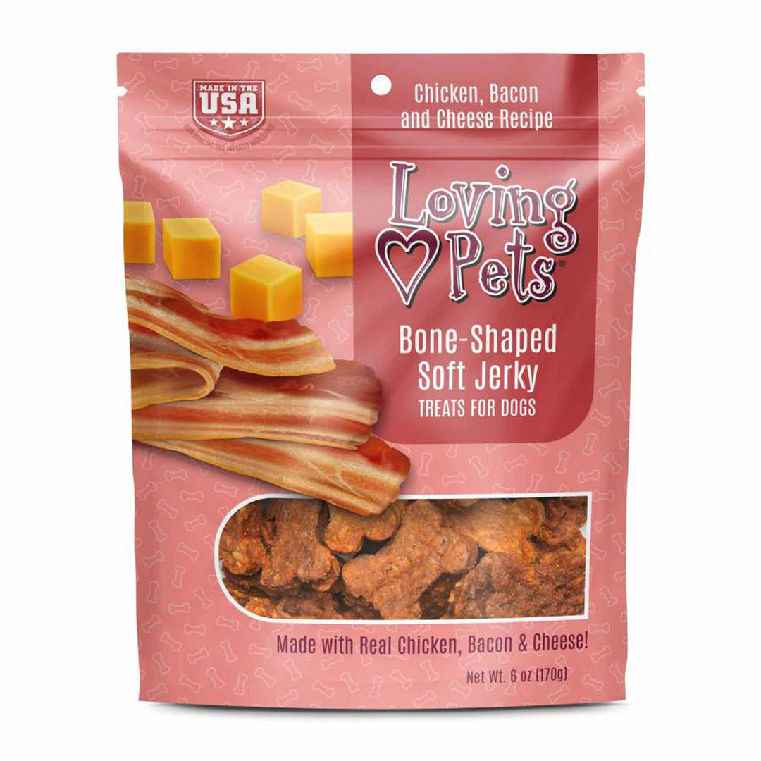 Loving Pets Bone-Shaped Soft Jerky Dog Treat Chicken, Bacon & Cheese 1ea/6 oz