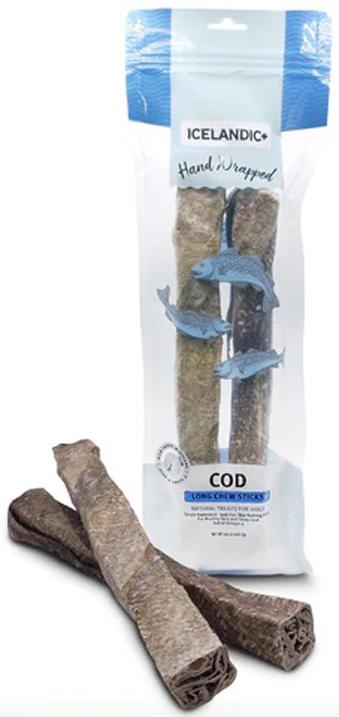 Icelandic Dog Cod Skin Chew Stick 10 Inches 2 Pack