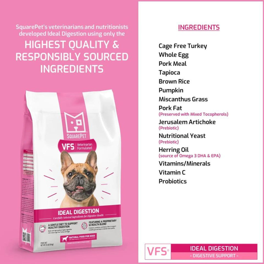 Square Pet VFS Dog Ideal Digestion Formula 22Lb