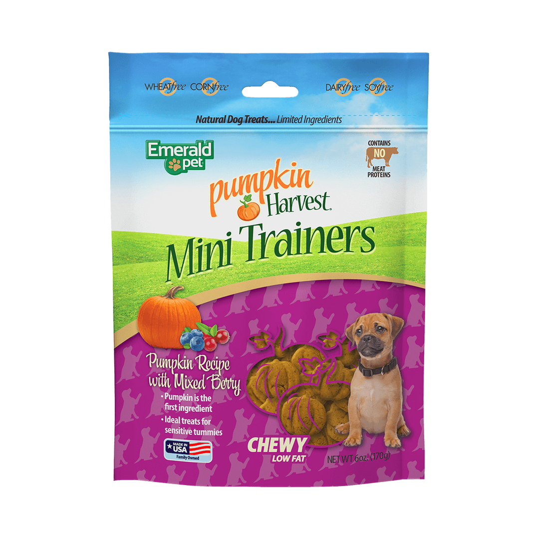 Emerald Pet Pumpkin Harvest Trainers Mixed Berry Chewy Dog Treats 6oz.